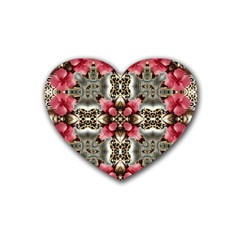 Flowers Fabric Heart Coaster (4 Pack)  by Amaryn4rt