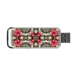 Flowers Fabric Portable Usb Flash (one Side) by Amaryn4rt