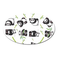 Panda Tile Cute Pattern Oval Magnet by Amaryn4rt