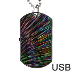 Texture Colorful Abstract Pattern Dog Tag Usb Flash (one Side) by Amaryn4rt