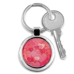 Hearts Pink Background Key Chains (round)  by Amaryn4rt