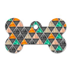 Abstract Geometric Triangle Shape Dog Tag Bone (two Sides) by Amaryn4rt