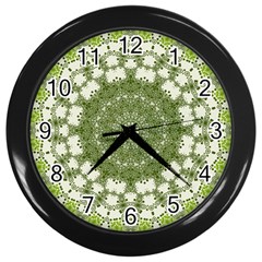 Mandala Center Strength Motivation Wall Clocks (black) by Amaryn4rt