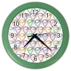 Valentine Hearts 3d Valentine S Day Color Wall Clocks by Amaryn4rt