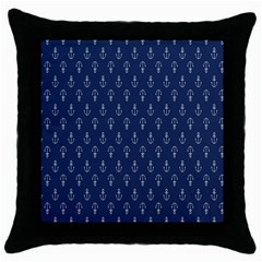 Anchor Pattern Throw Pillow Case (black) by Amaryn4rt