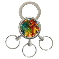 Stained Glass Patterns Colorful 3-ring Key Chains by Amaryn4rt