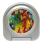 Stained Glass Patterns Colorful Travel Alarm Clocks Front