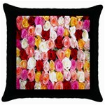 Rose Color Beautiful Flowers Throw Pillow Case (Black) Front