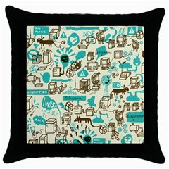 Telegramme Throw Pillow Case (black) by Amaryn4rt