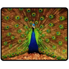 3d Peacock Bird Double Sided Fleece Blanket (medium)  by Amaryn4rt