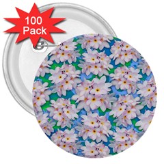 Plumeria Bouquet Exotic Summer Pattern  3  Buttons (100 Pack)  by BluedarkArt