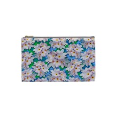 Plumeria Bouquet Exotic Summer Pattern  Cosmetic Bag (small)  by BluedarkArt