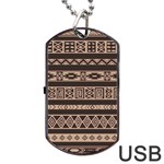 Ethnic Pattern Vector Dog Tag USB Flash (One Side) Front