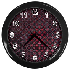 Star Patterns Wall Clocks (black) by Amaryn4rt