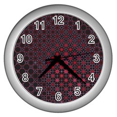 Star Patterns Wall Clocks (silver)  by Amaryn4rt