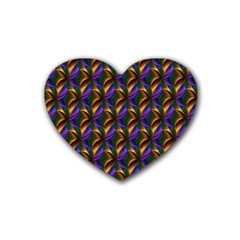 Seamless Prismatic Line Art Pattern Rubber Coaster (heart)  by Amaryn4rt