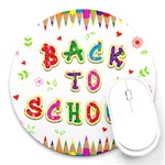 Back To School Round Mousepads Front