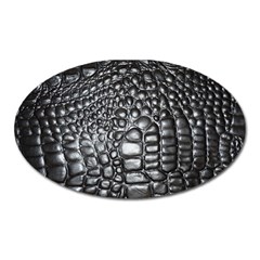 Black Alligator Leather Oval Magnet by Amaryn4rt