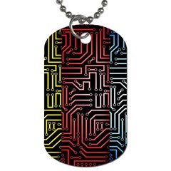 Circuit Board Seamless Patterns Set Dog Tag (one Side) by Amaryn4rt