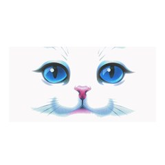 Cute White Cat Blue Eyes Face Satin Wrap by Amaryn4rt