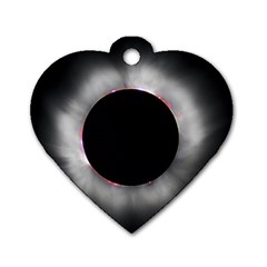 Solar Eclipse Dog Tag Heart (two Sides) by Amaryn4rt