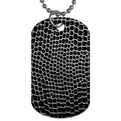 Black White Crocodile Background Dog Tag (one Side) by Simbadda