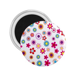 Colorful Floral Flowers Pattern 2 25  Magnets by Simbadda