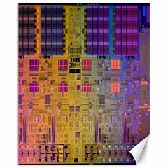 Circuit Board Pattern Lynnfield Die Canvas 11  X 14   by Simbadda