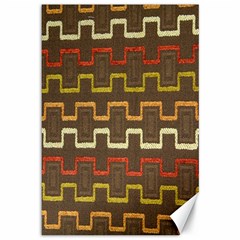 Fabric Texture Vintage Retro 70s Zig Zag Pattern Canvas 12  X 18   by Simbadda