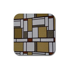 Fabric Textures Fabric Texture Vintage Blocks Rectangle Pattern Rubber Coaster (square)  by Simbadda