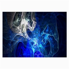 Ghost Fractal Texture Skull Ghostly White Blue Light Abstract Large Glasses Cloth by Simbadda