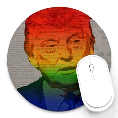 Rainbow Trump  Round Mousepads by Valentinaart