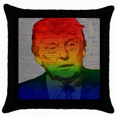 Rainbow Trump  Throw Pillow Case (black) by Valentinaart