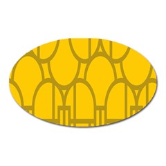 The Michigan Pattern Yellow Oval Magnet by Simbadda