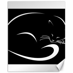 Cat Black Vector Minimalism Canvas 11  X 14   by Simbadda