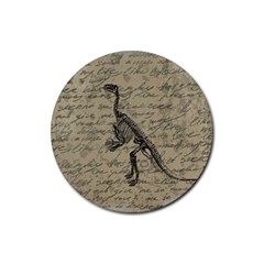 Dinosaur Skeleton Rubber Coaster (round)  by Valentinaart