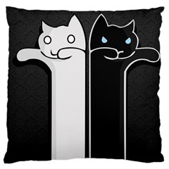 Texture Cats Black White Large Cushion Case (two Sides) by Simbadda