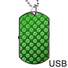 Whatsapp Logo Pattern Dog Tag Usb Flash (one Side) by Simbadda