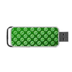 Whatsapp Logo Pattern Portable Usb Flash (one Side) by Simbadda