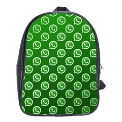 Whatsapp Logo Pattern School Bags (xl)  by Simbadda