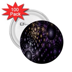 Fractal Patterns Dark Circles 2 25  Buttons (100 Pack)  by Simbadda