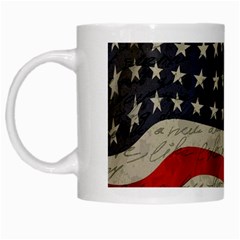 Vintage American Flag White Mugs by Valentinaart