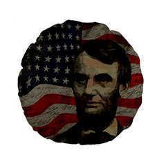 Lincoln Day  Standard 15  Premium Flano Round Cushions by Valentinaart