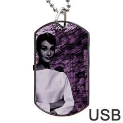 Audrey Hepburn Dog Tag Usb Flash (one Side) by Valentinaart