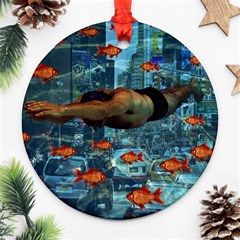 Urban Swimmers   Ornament (round) by Valentinaart