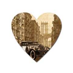 Vintage Old Car Heart Magnet by Valentinaart