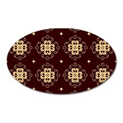 Seamless Ornament Symmetry Lines Oval Magnet by Simbadda