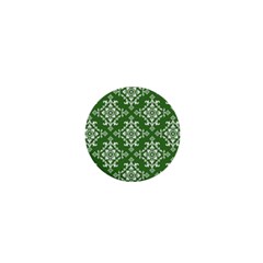 St Patrick S Day Damask Vintage Green Background Pattern 1  Mini Buttons by Simbadda