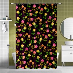 Flowers Roses Floral Flowery Shower Curtain 48  X 72  (small)  by Simbadda