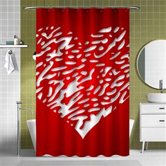 Heart Design Love Red Shower Curtain 48  X 72  (small)  by Simbadda